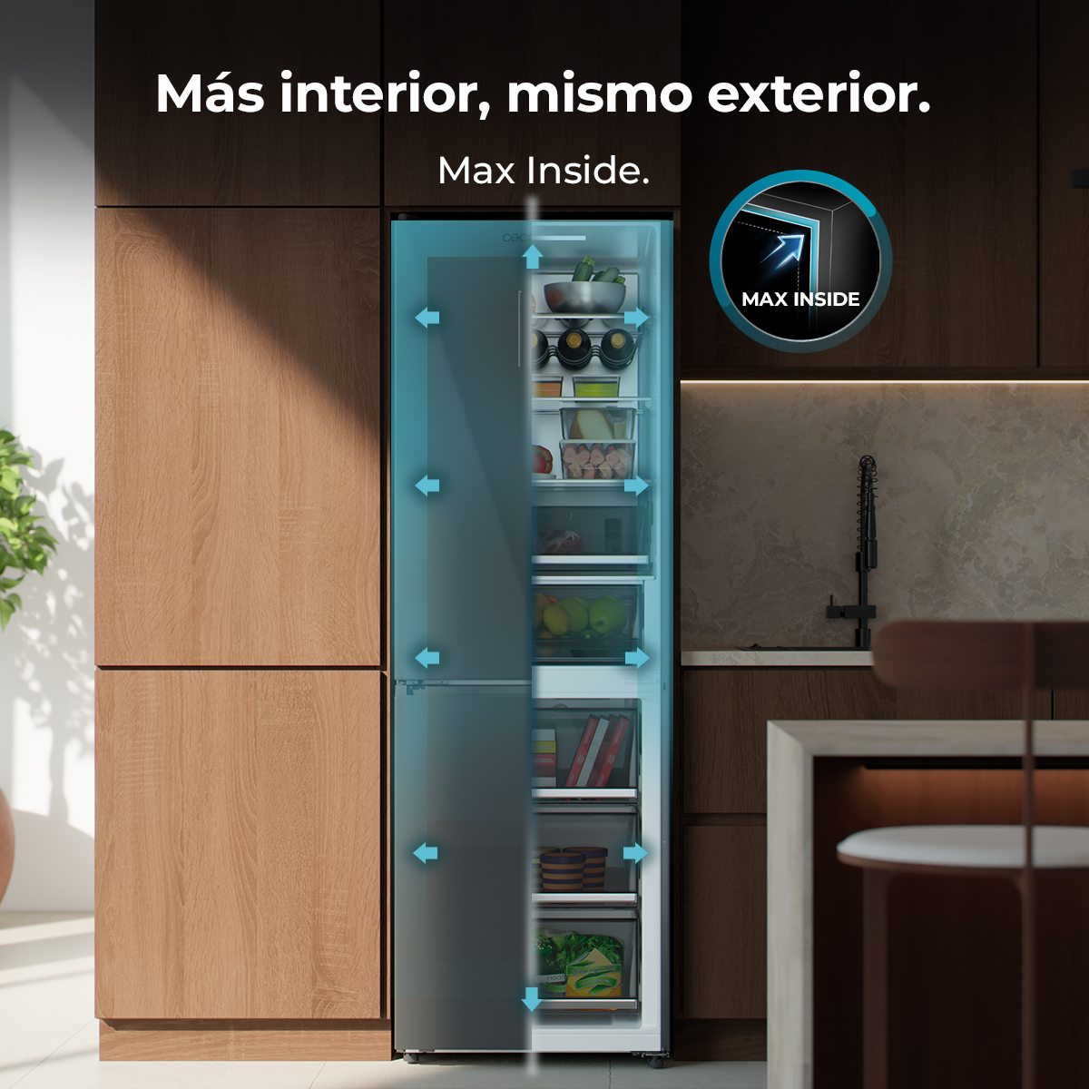 Bolero CoolMarket Combi 409 Black Glass C | Envío, instalación y retirada RAEE gratis – foto detalle 1